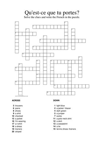 french couturier crossword.